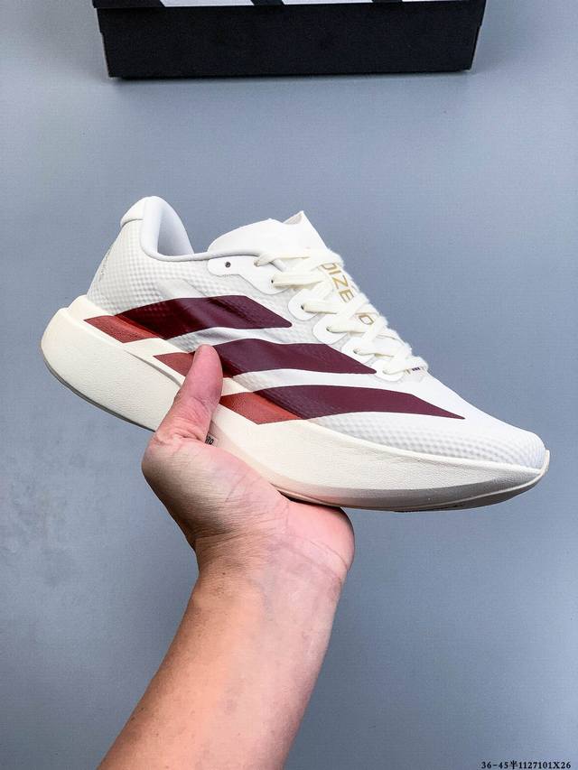 Adidas Adizero Evo Sl M马拉松飞线贾卡轻质透气休闲运动跑步鞋 采用双层透气网纱 Flywire动态飞线绑缚鞋面材质 内置Zoom小气垫装置