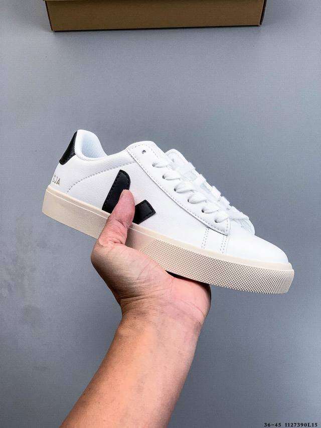 街拍频繁上镜 Veja Leather Extra Sneakers 二层皮 法国国民V字经典小白板鞋 春季入夏简约百搭款 全头层进口牛皮 舒适面革内里 广东厂