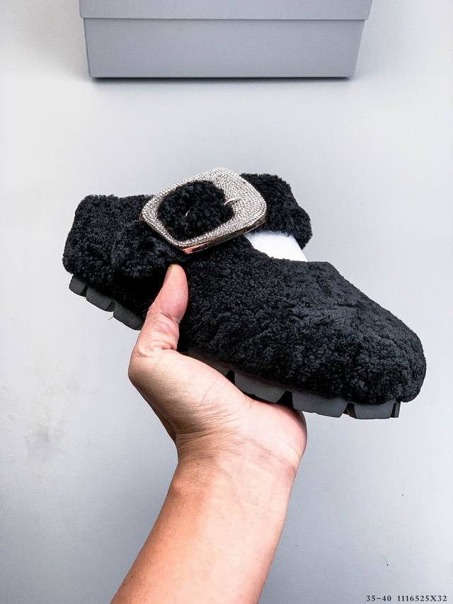 公司级Gg-Cc 洛克甜庄 法式甜美芭蕾百搭舒适时尚 保暖抓绒 毛毛包头拖鞋 暖绒羊羔毛 保暖轻巧 精奢温婉 软糯羊羔毛皮垫脚 细腻亲肤 倍感温暖 3.5厘米跟