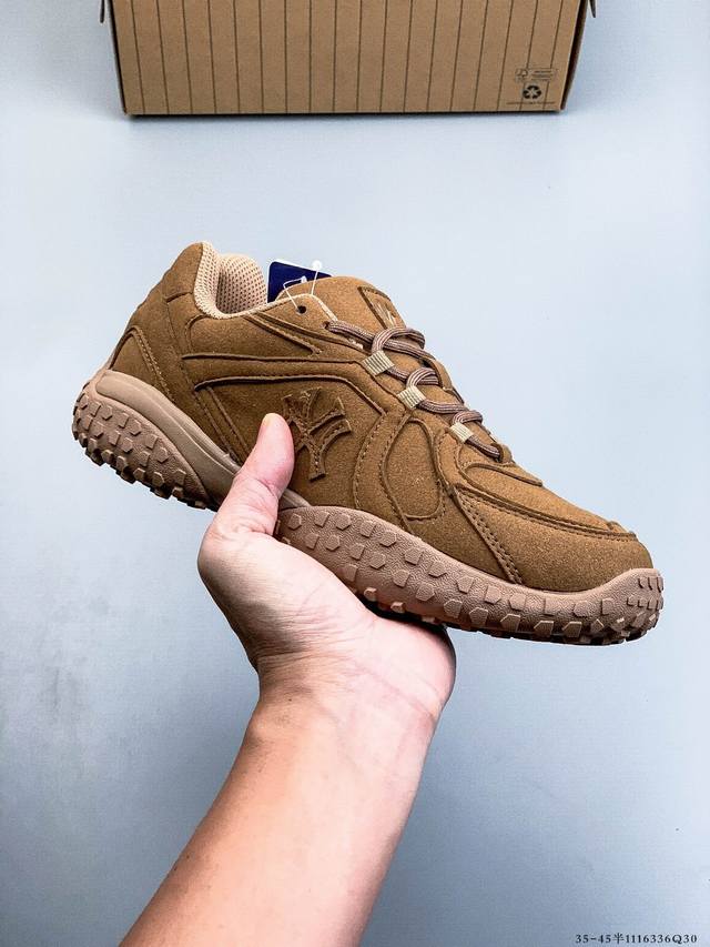 公司级！Mlb Chunky Liner 厚底休闲跑步鞋 Ny印花 牛皮材质运动鞋 1116336Q30