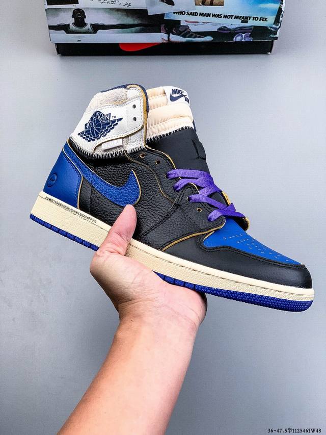 公司级头层！Air Jordan 1 乔1 高帮潮流缓震运动休闲板鞋 原装头层皮革 内置缓震气垫 原鞋开模 拒绝公底 原汁原味 忠于原版。 1125461W48