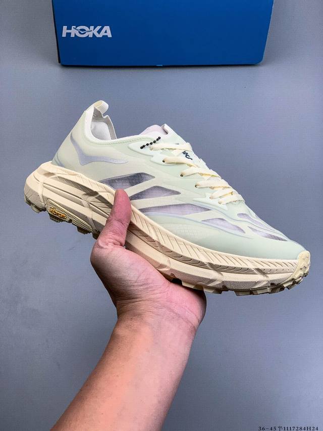 公司级Satisfy X Hoka Running Mafate Trail 全新配色 网面透气 运动鞋 此球鞋继承了Hoka的经典越野鞋型Mafate Spe