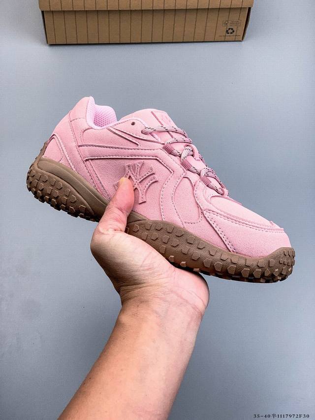 公司级！Mlb Chunky Liner 厚底休闲跑步鞋 Ny印花 牛皮材质运动鞋 1117972F30