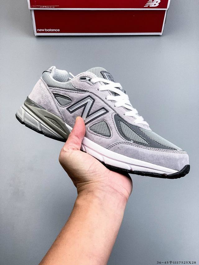 New Balance M990V4新百伦 美产高端系列 纯正美产血统复古运动跑步鞋自1982年问世的元祖级老爹鞋990系列，历来是Nb精湛手工艺的象征全新释出