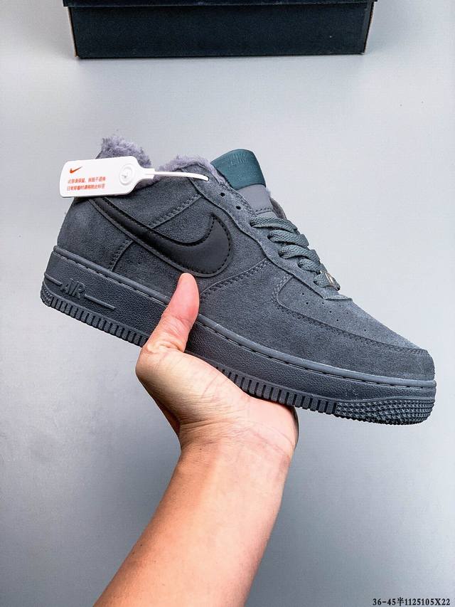 二层真标！耐克Nike Air Force 1 Low 加绒 空军一号低帮经典百搭休闲板鞋 1125105X22