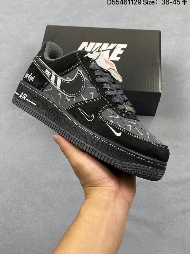 公司级 Nike Air Force 1 Low’07 空军一号低帮休闲板鞋 定制皮料 原楦原纸板 纯正空军版型 内置全掌气垫 货号：男 Cw2288-114