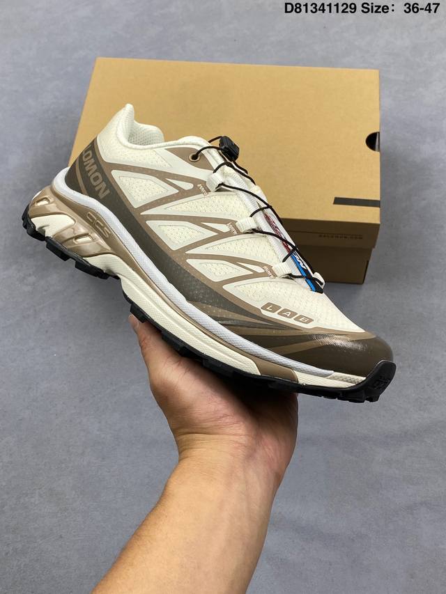 萨洛蒙 Salomon Xt-6 Recut 探索者系列 潮流越野机能户外休闲运动跑步鞋 采用透气网布与防护皮革组合鞋面材质 牛角扣系带开合 欧索莱环保去臭环型