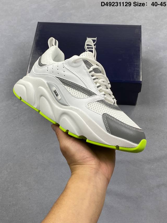 法国高奢时装品牌-迪奥 桀傲 Dior Homme B22 Trainer Sneaker系列复古厚底老爹风休闲运动慢跑鞋3Sn231Yjg_H000 码数：如