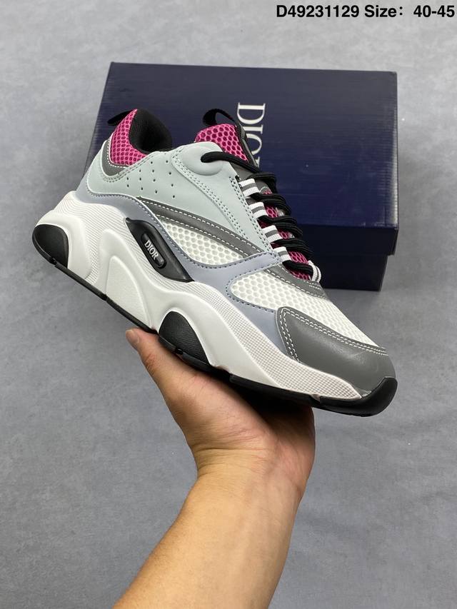 法国高奢时装品牌-迪奥 桀傲 Dior Homme B22 Trainer Sneaker系列复古厚底老爹风休闲运动慢跑鞋3Sn231Yjg_H000 码数：如