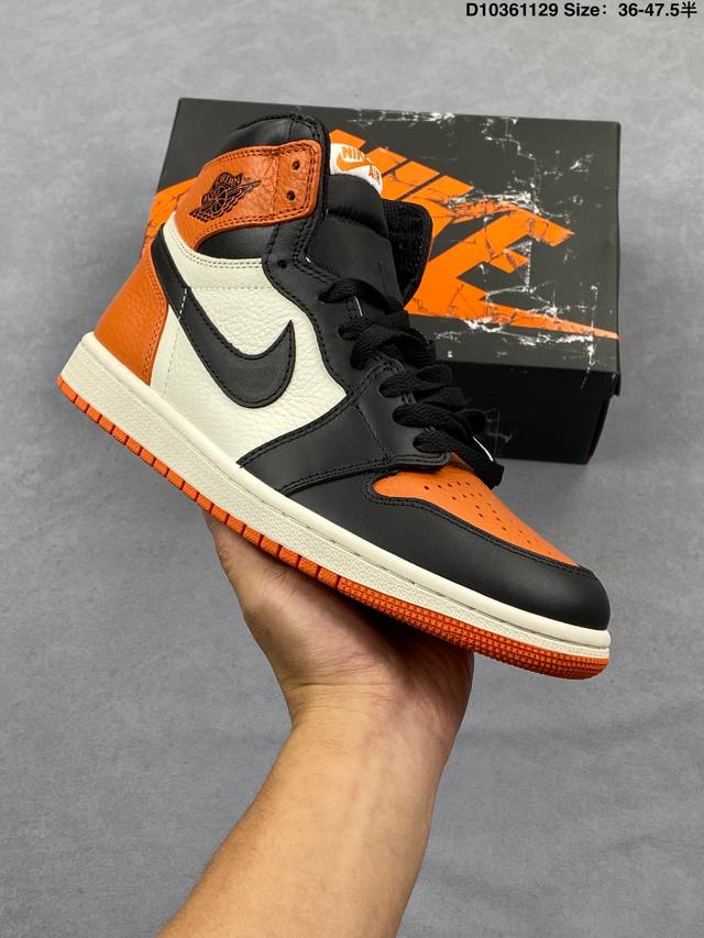 头层带半码 Air Jordan 1 High Og Shattered Backboard 高帮 复刻扣碎篮板 Aj1 乔丹1代 Aj1 乔1 高邦 复刻黑扣