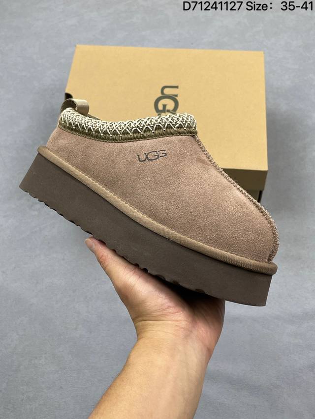 真标Ugg Tazz Ii 舒适柔软时尚 耐磨增高保暖 民族风一脚蹬保暖雪地靴 货号:1174471 尺码:35-41 Id:D71241127