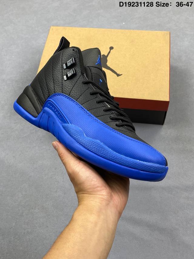 真标带半码 Air Jordan 12 Retro Reverse Taxi 高帮 反转金扣 Aj12 乔丹12代 Aj12 乔12 高邦 黑白红 乔丹篮球鞋系