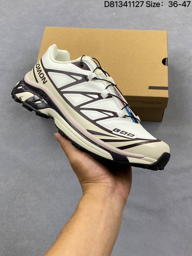 法国户外品牌-萨洛蒙 Salomon Xt-6 Camo 探索者系列 纯原版本 潮流越野机能户外休闲运动跑步鞋 采用透气网布与防护皮革组合鞋面材质 牛角扣系带开