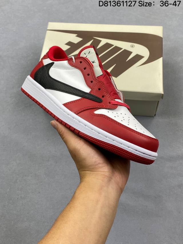 Aj1倒勾Travis Scott X Air Jordan 1 ” Reverse Mocha “ Aj1乔1 Ts 闪电 联名倒钩 低帮文化篮球鞋 货号:D