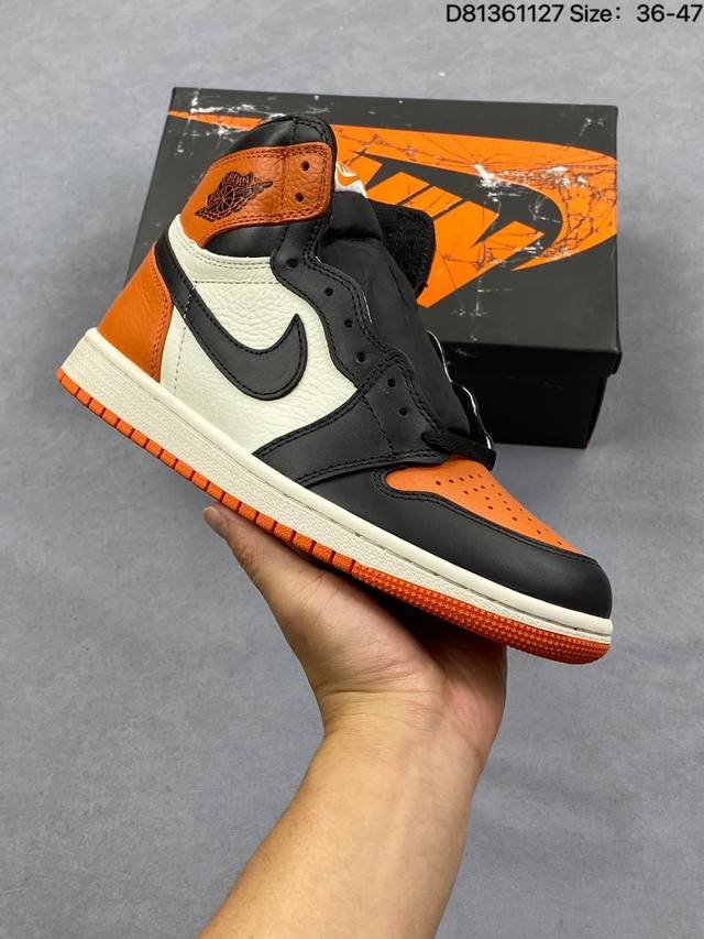 头层带半码 Air Jordan 1 High Og Shattered Backboard 高帮 复刻扣碎篮板 Aj1 乔丹1代 Aj1 乔1 高邦 复刻黑扣