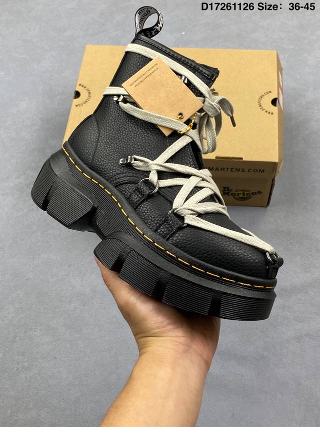 公司级Dr.Martens马汀博士 Martens 1461 Smooth Leather platform系列松糕高帮英伦骑士朋克复古机车厚底粗跟 马丁靴 采