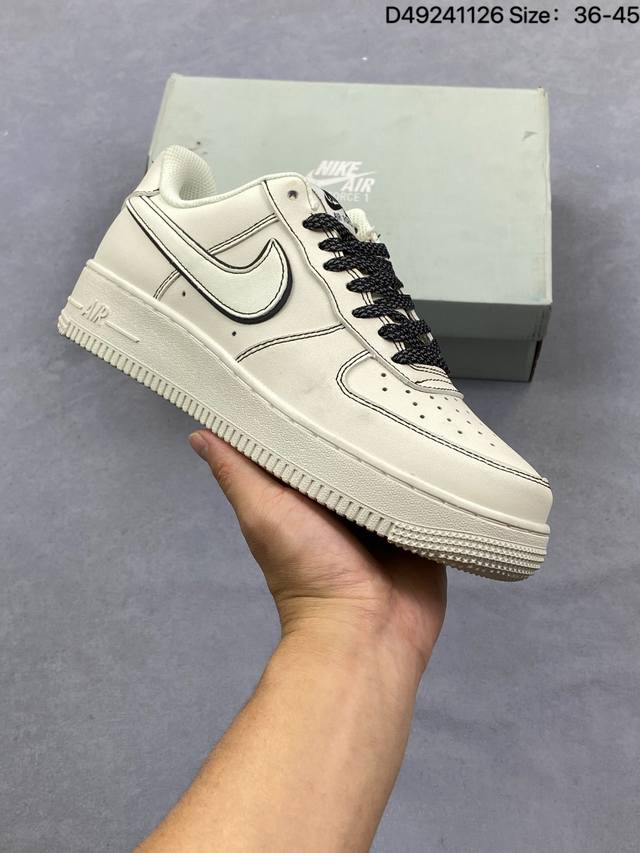 Nike Air Force 1 ‘07 空军一号低帮休闲板鞋 进口牛筋布 原楦头原纸板 纯正空军版型 定制鞋盒 全掌内置全掌气垫 原厂中底钢印 拉帮完美 货号
