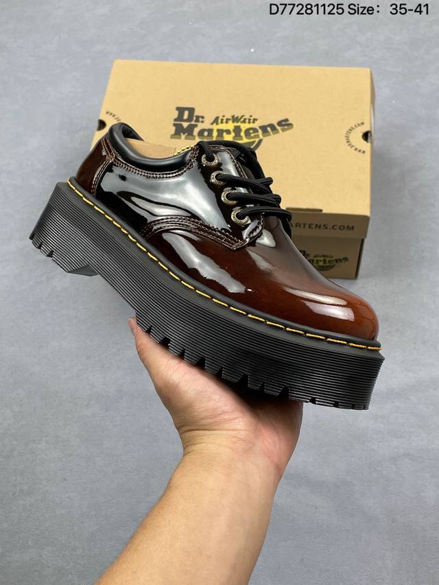 公司级Dr.Martens马汀博士 Martens 1461 Smooth Leather platform系列松糕高帮英伦骑士朋克复古机车厚底粗跟 马丁靴 采