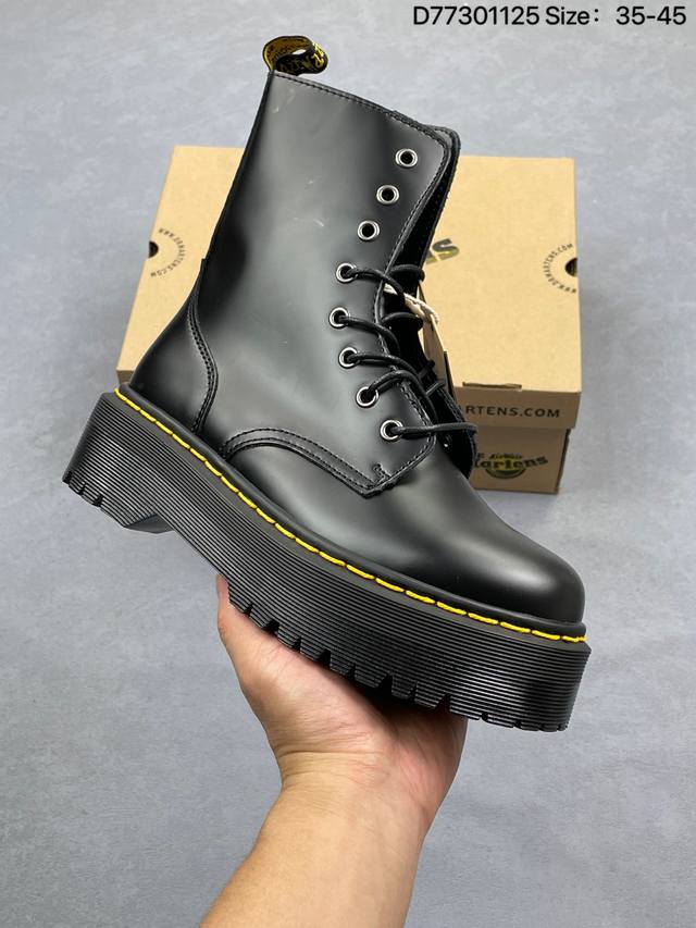 公司级Dr.Martens马汀博士 Martens 1461 Smooth Leather platform系列松糕高帮英伦骑士朋克复古机车厚底粗跟 马丁靴 采