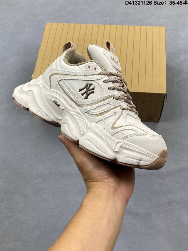 公司级：Mlb Chunky Liner Mid人气单品学长鞋系列轻量增高厚底百搭中帮休闲运动板鞋 货号:3Asxcdn3N 尺码:35 36 36.5 37.