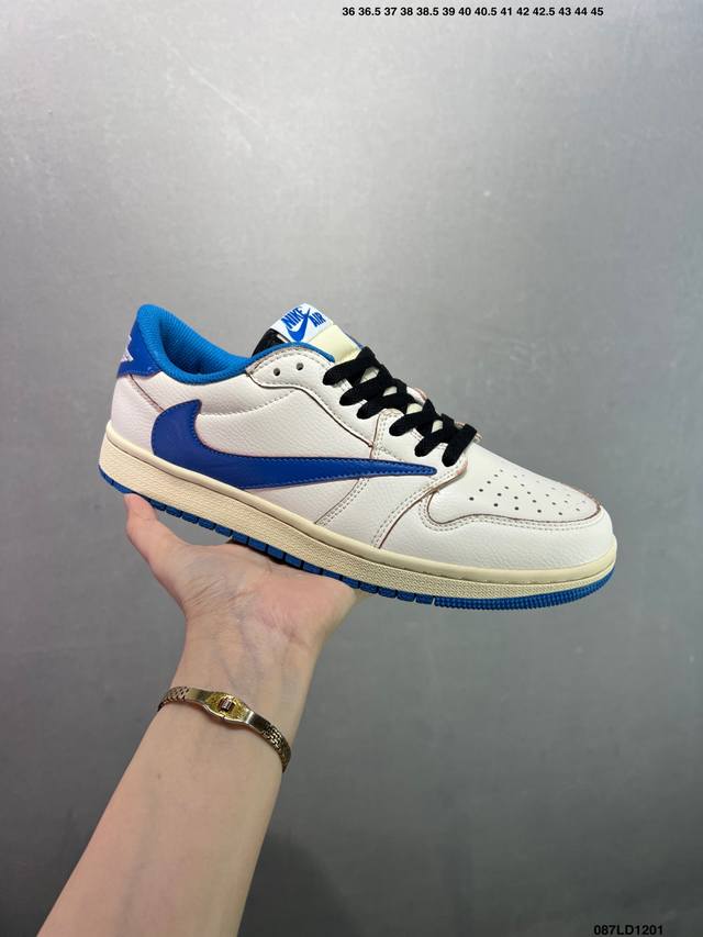 Aj1倒勾Travis Scott X Air Jordan 1 ” Reverse Mocha “ Aj1乔1 Ts 闪电 联名倒钩 低帮文化篮球鞋 完美品质