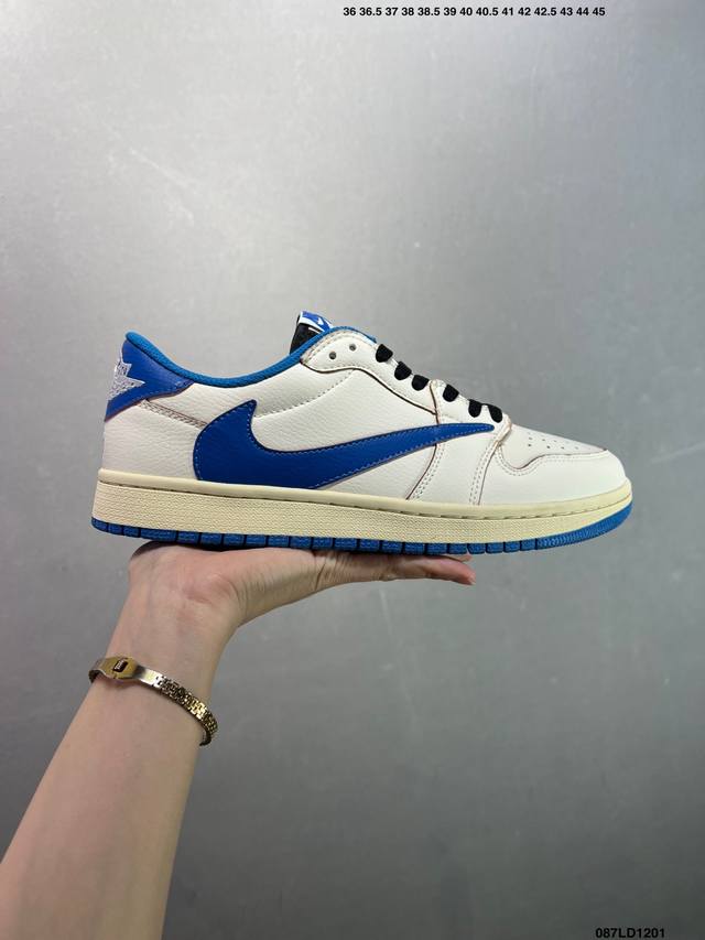 Aj1倒勾Travis Scott X Air Jordan 1 ” Reverse Mocha “ Aj1乔1 Ts 闪电 联名倒钩 低帮文化篮球鞋 完美品质