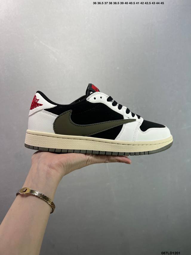 Aj1倒勾Travis Scott X Air Jordan 1 ” Reverse Mocha “ Aj1乔1 Ts 闪电 联名倒钩 低帮文化篮球鞋 完美品质