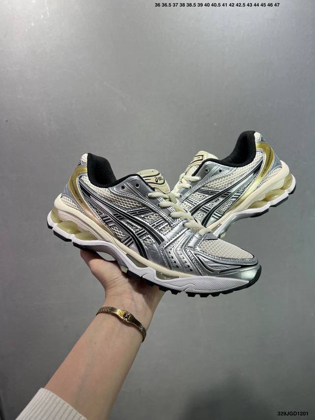 Asics Gel-Kayano 14系列 复古街头休闲运动跑步鞋 #轻量舒适透气材质 全滴塑鞋面 #中底3D可视Gel缓震胶效果 #升级Flytefoam B