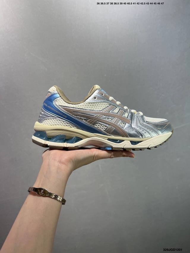 Asics Gel-Kayano 14系列 复古街头休闲运动跑步鞋 #轻量舒适透气材质 全滴塑鞋面 #中底3D可视Gel缓震胶效果 #升级Flytefoam B