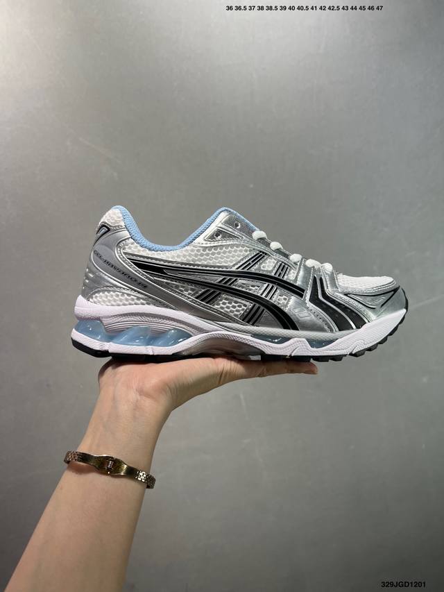 Asics Gel-Kayano 14系列 复古街头休闲运动跑步鞋 #轻量舒适透气材质 全滴塑鞋面 #中底3D可视Gel缓震胶效果 #升级Flytefoam B