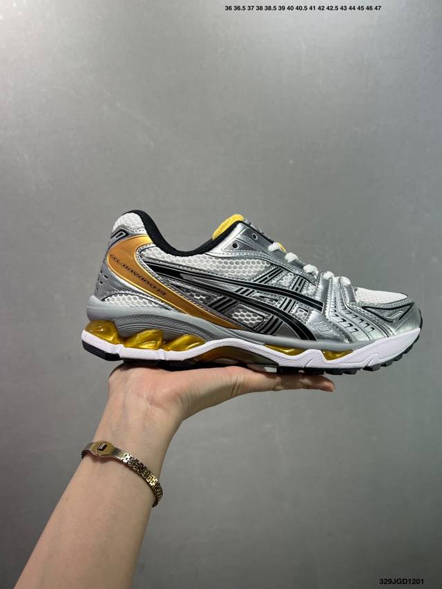 Asics Gel-Kayano 14系列 复古街头休闲运动跑步鞋 #轻量舒适透气材质 全滴塑鞋面 #中底3D可视Gel缓震胶效果 #升级Flytefoam B