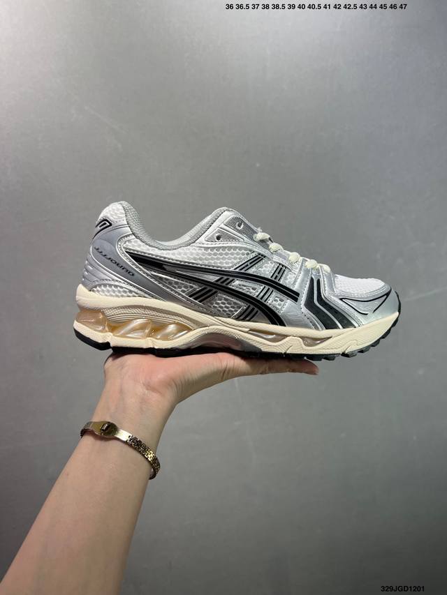 Asics Gel-Kayano 14系列 复古街头休闲运动跑步鞋 #轻量舒适透气材质 全滴塑鞋面 #中底3D可视Gel缓震胶效果 #升级Flytefoam B
