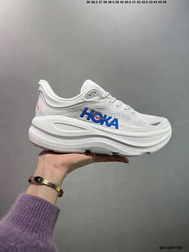 Hoka One One Bondi 9 复古舒适防滑耐磨 低帮 山地户外跑步鞋 货号:1162011 尺码:36 36.5 37.5 38 38.5 39 4