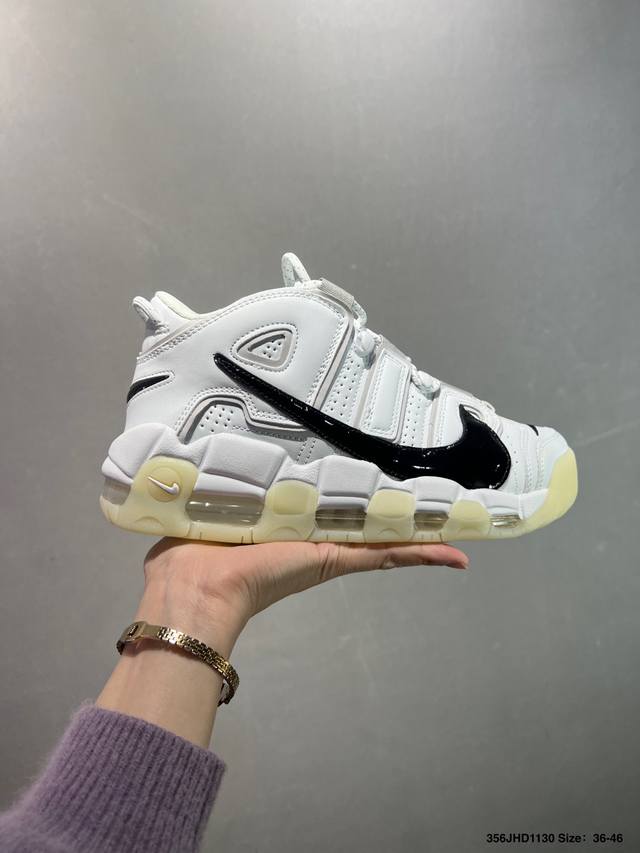 耐克Nike Wmns Air More Uptempo Gs Barely Green 皮蓬初代系列经典高街百搭休闲运动文化篮球鞋美国队配色 货号:92194
