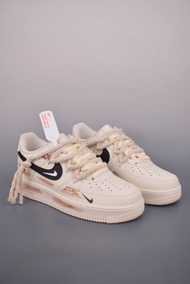Nike Air Force 1 Low 做旧狂潮 解构麻绳 原楦头原纸板 打造纯正空军版型 专注外贸渠道 全掌内置蜂窝气垫 原盒配件 原厂中底钢印、拉帮完美