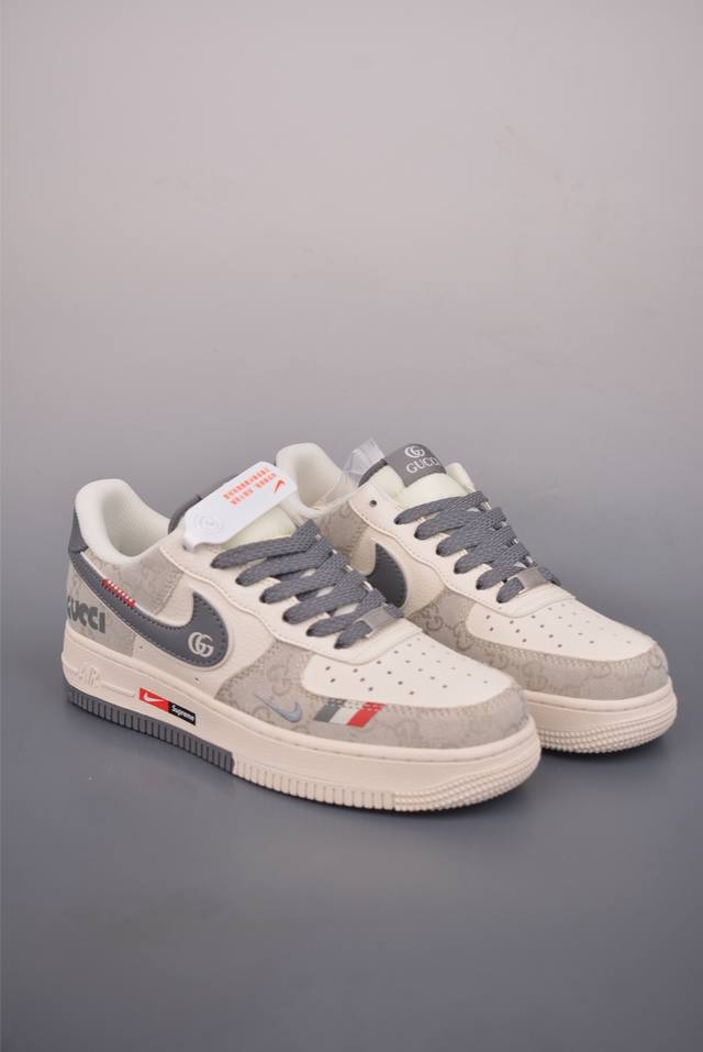 Nike Air Force 1 Low 古驰联名 原楦头原纸板 打造纯正空军版型 专注外贸渠道 全掌内置蜂窝气垫 原盒配件 原厂中底钢印、拉帮完美 官方货号: