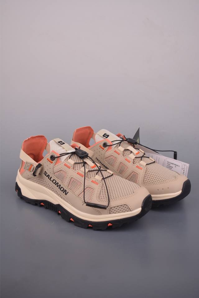 Salomon 萨洛蒙Solamphibian 新款春夏季户外溯溪涉水轮胎鞋 这款鞋具备水陆两栖功能 采用厚底设计 增强舒适度和抓地力 鞋面由织物网眼布和合成革