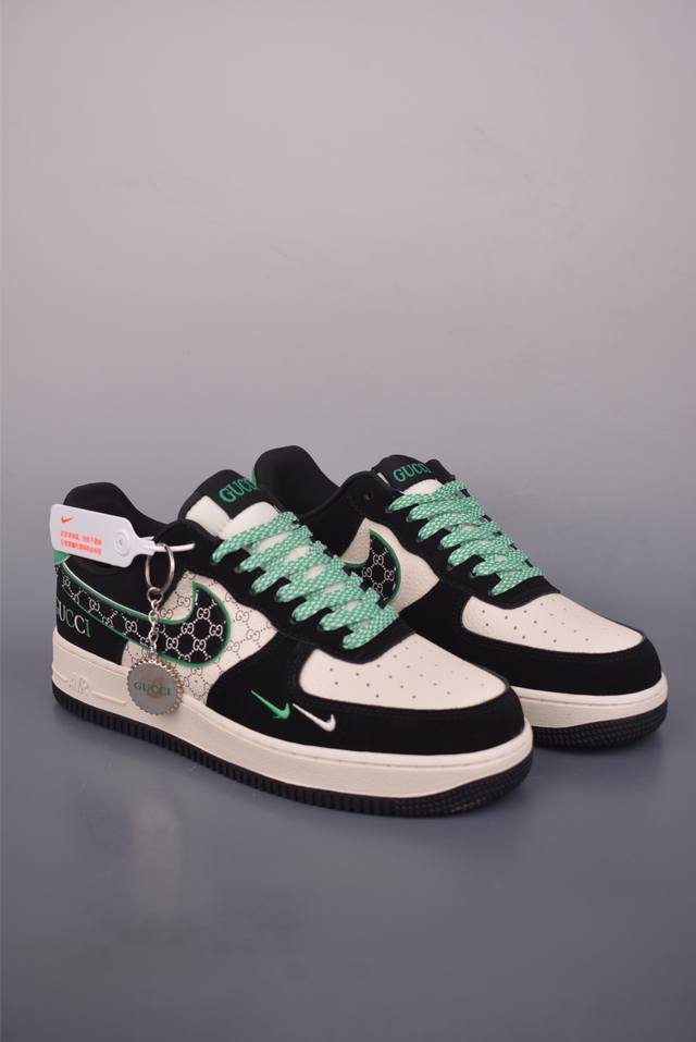 Nike Air Force 1 Low Gucci联名 原楦头原纸板 打造纯正空军版型 专注外贸渠道 全掌内置蜂窝气垫 原盒配件 原厂中底钢印、拉帮完美 官方