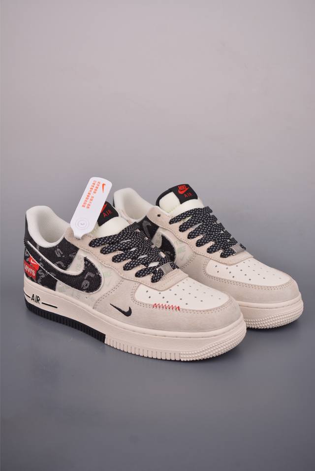 Nike Air Force 1 Low Levi's联名 原楦头原纸板 打造纯正空军版型 专注外贸渠道 全掌内置蜂窝气垫 原盒配件 原厂中底钢印、拉帮完美 官