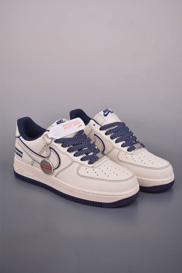 Nike Air Force 1 Low Supreme联名 原楦头原纸板 打造纯正空军版型 专注外贸渠道 全掌内置蜂窝气垫 原盒配件 原厂中底钢印、拉帮完美