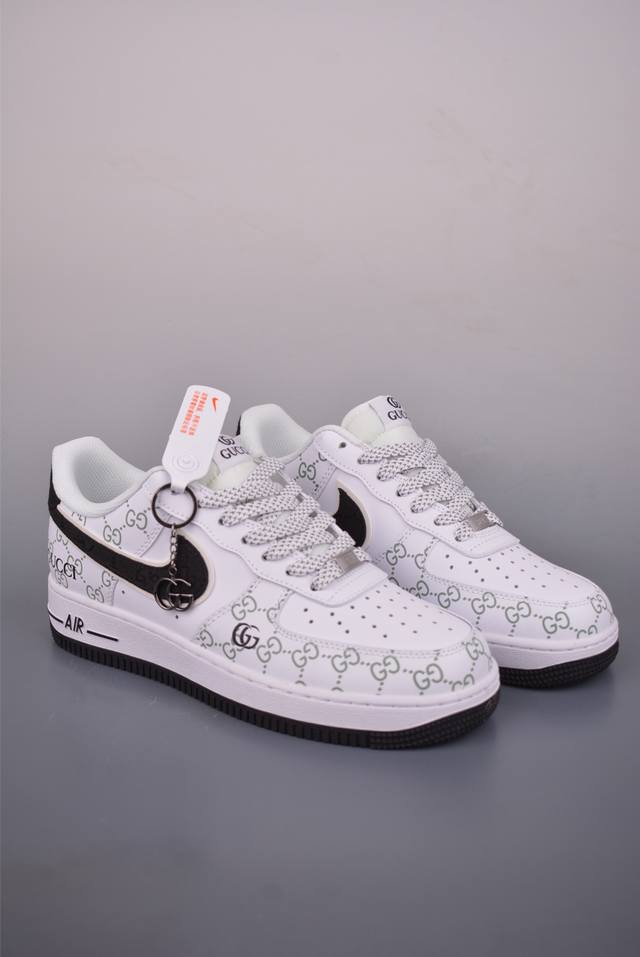 Nike Air Force 1 Low Gucci联名 原楦头原纸板 打造纯正空军版型 专注外贸渠道 全掌内置蜂窝气垫 原盒配件 原厂中底钢印、拉帮完美 官方