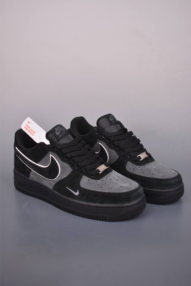 Nike Air Force 1 Low 黑灰 原楦头原纸板 打造纯正空军版型 专注外贸渠道 全掌内置蜂窝气垫 原盒配件 原厂中底钢印、拉帮完美 官方货号: Z
