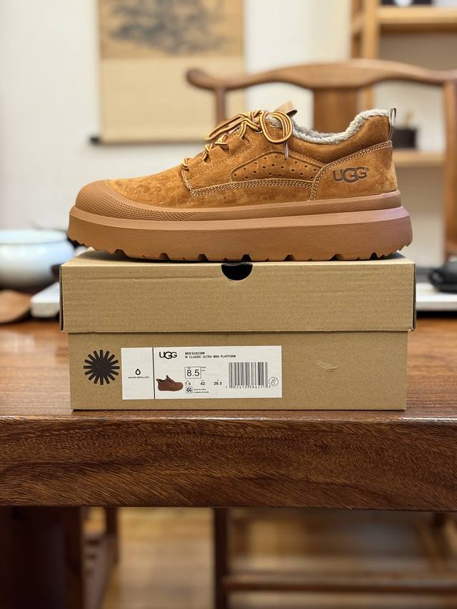 新货#Ugg秋冬新品 毛绒一体内里保暖锁热 秋冬必备 户外男士休闲鞋雪地靴系列 广东大厂品质 秋冬新款 时尚潮流搭配 面料釆用意大利进口磨砂牛皮 全鞋真牛皮材料