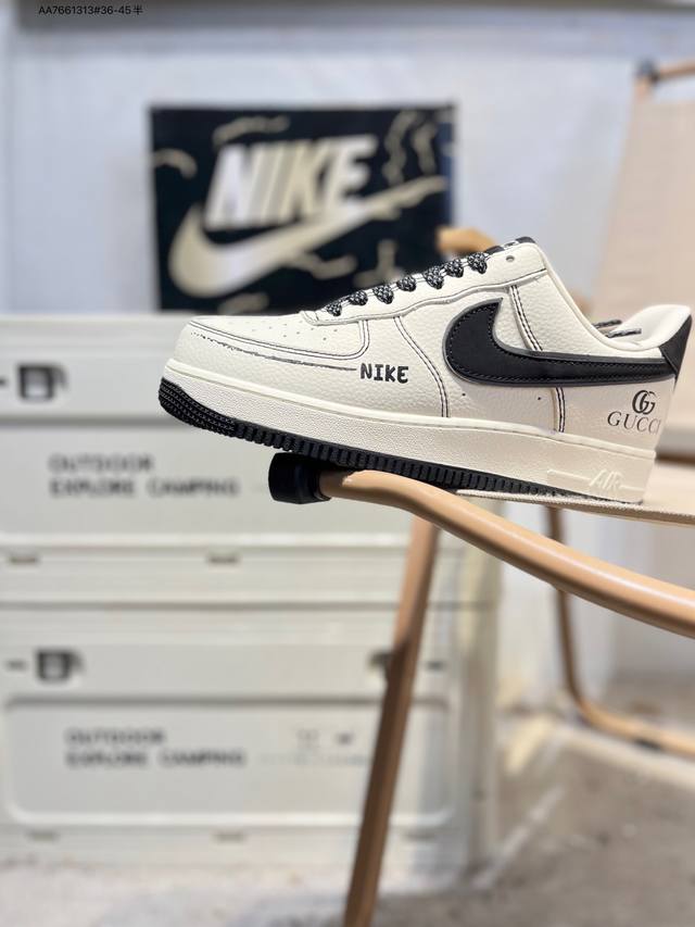 古驰 X Nk Air Force 1'07 Low 空军一号低帮休闲板鞋 #定制皮料 原楦原纸板 纯正空军版型 高清洁度 内置全掌气垫Kj1688 Aa766
