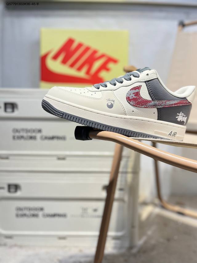 斯图西 X Nk Air Force 1'07 Low 空军一号低帮休闲板鞋 #定制皮料 原楦原纸板 纯正空军版型 高清洁度 内置全掌气垫Xs1958 Qs77
