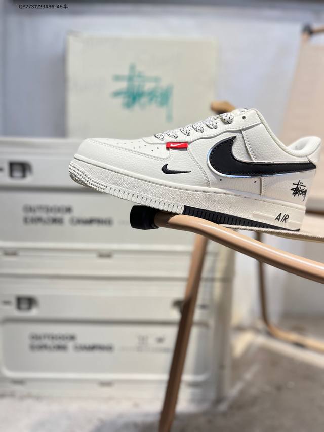斯图西 X Nk Air Force 1'07 Low 空军一号低帮休闲板鞋 #定制皮料 原楦原纸板 纯正空军版型 高清洁度 内置全掌气垫Cs5288 Qs77