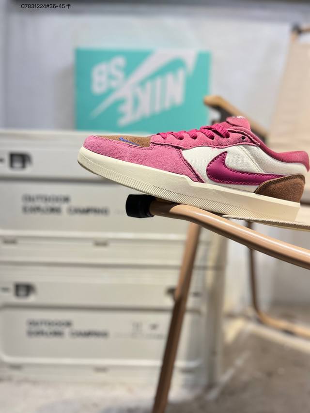 耐克Nike Sb Force 58 运动滑板鞋。这是一款将前沿创新带入街头的单品，它具有硫化杯底，具有出色的耐用性和灵活性。使用柔软皮革和帆布拼接，在饰面上放