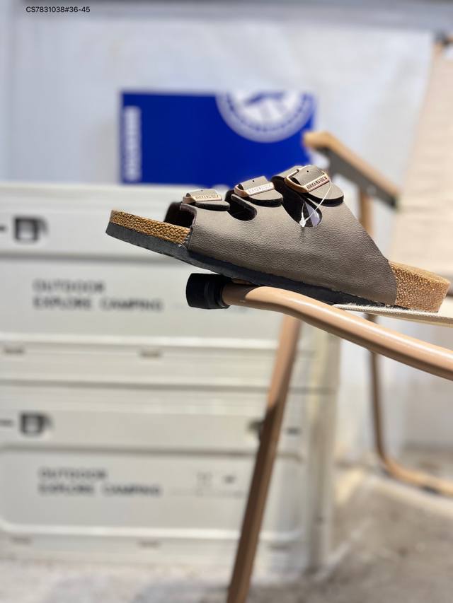 勃肯鞋Birkenstock 真皮软木拖 出口韩国的订单！ 有没有姐妹跟我一样，喜欢鞋拖，懒得弯腰系鞋带 所以Birkenstock博肯鞋真的是我的爱 很久就一