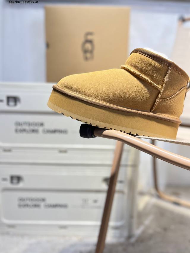 Ugg 雪地靴 防水麂绒皮革鞋面 美国轻奢品牌Ugg W Neuel尼瓦尔系列秋冬新款防污系列休闲保暖1116109 Qq7801003#36-40