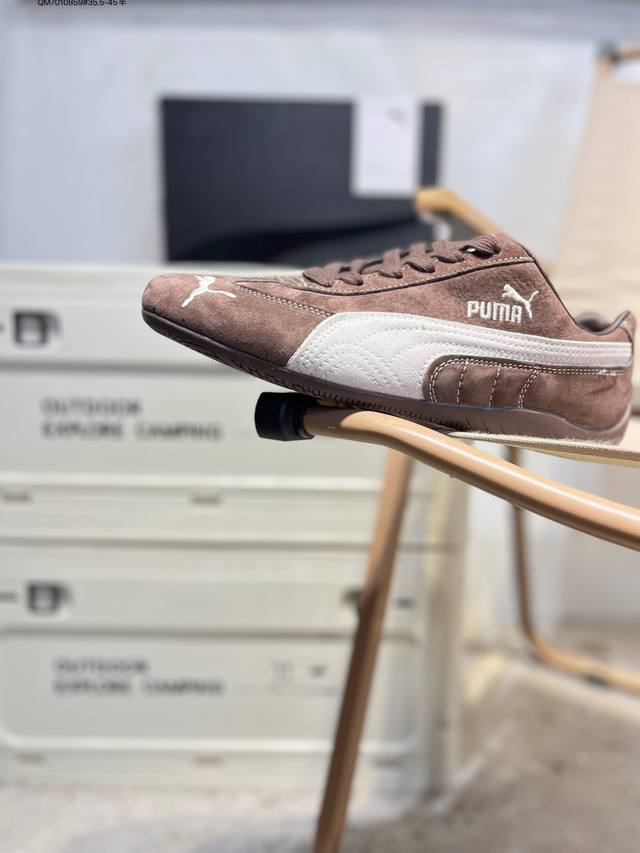 升级原楦原纸版开发#采用翻毛皮鞋面材质#外置轻量耐磨橡胶大底薄底鞋成为潮人必备彪马puma Speedcat Og Sd Light Blue Navy 极速赛